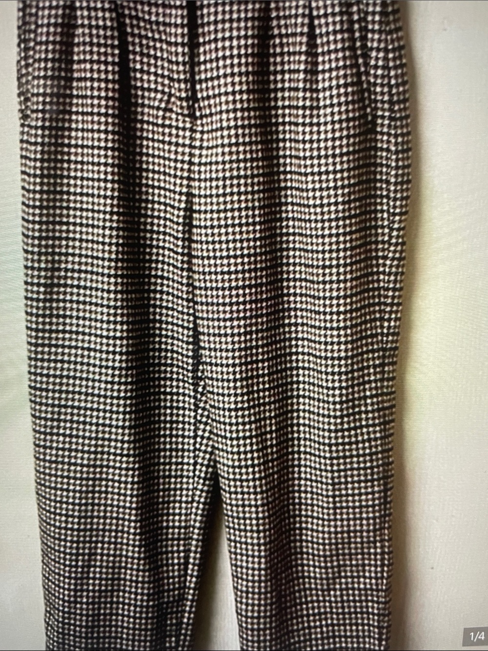 Women Free People Black & White Houndstooth Pastiche style pants